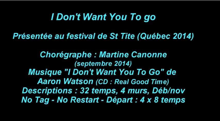 Dernière choré de Martine : I don’t want you to go